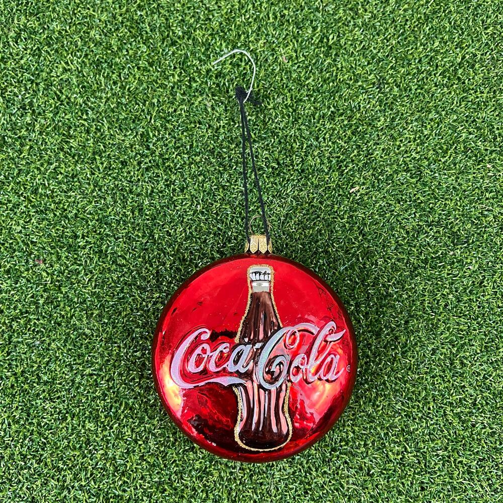Vintage Red Glass Coca-Cola Christmas Tree Ornament